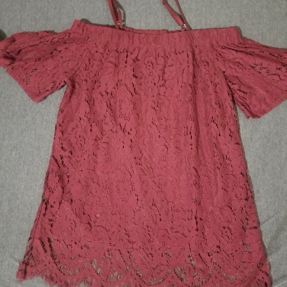 Burgundy Lace Top